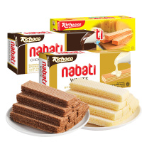 印尼丽芝士纳宝帝奶酪味威化饼干145g*3盒休闲零食