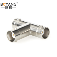 博扬 高频射频同轴转接器50欧 BNC三通头 三个母头转换器 1个装 BY-BNC-50KKK