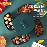 禧天龙旋转水果盘家用客厅茶几高档多层糖果零食瓜子干果收纳盒干果盘