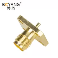 博扬 高频射频同轴转接器50欧 SMA-KF母头带法兰 10个装 BY-SMA-KF