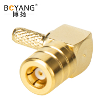 博扬 高频射频同轴SMB弯母头 适用SFF50-1.5/RG316/RG174线压接式10个装 BY-SMB-KW1.5