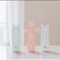 色果USB充电型小风扇便携式迷你可折叠喷雾制冷风扇+充电宝+喷雾三合一+挂绳 小白兔