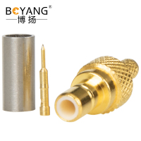 博扬 高频射频同轴 SMB公头 适用SFF50-1.5/RG316/RG174线压接式10个装 BY-SMB-J-1.5