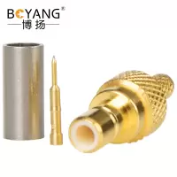 博扬 高频射频同轴 SMB公头 适用SFF50-1.5/RG316/RG174线压接式10个装 BY-SMB-J-1.5