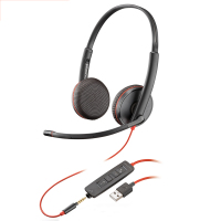 缤特力(Plantronics)C3225 双耳头戴式耳机USB+3.5mm降噪麦克风耳麦/会议电话耳机/可链接手机