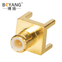 博扬 高频射频同轴转接器50欧 MCX公头 PCB面板插座正四脚 10个装 BY-MCX-JE