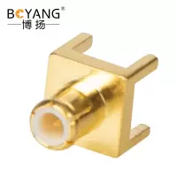 博扬 高频射频同轴转接器50欧 MCX公头 PCB面板插座正四脚 10个装 BY-MCX-JE