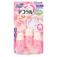 日本进口马桶开花小花去异味厕所除臭剂 洁厕灵凝胶花瓣(蜜桃清香)7.5g*3瓶