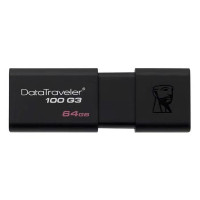 金士顿(Kingston)64GB USB3.0 U盘 DT100G3 滑盖设计 黑色