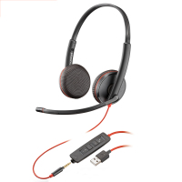 缤特力(Plantronics)双耳头戴式耳机C3225 USB+3.5mm降噪麦克风耳麦/会议电话耳机/可链接手机