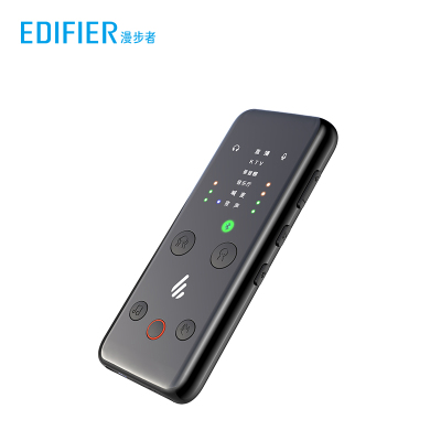 EDIFIER/漫步者 MC100声卡套装手机抖音通用主播电容麦克风直播设备网红变声器专业级神器可录音唱K歌话筒