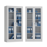易企采 钢制加厚通玻资料柜办公室文件柜铁皮柜子档案柜财务凭证带锁储物书柜
