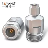 博扬 高频同轴转接器50欧 DC-18G 不锈钢 RF射频微波连接器 N母转SMA公转换器 BY-N/SMA-KJG