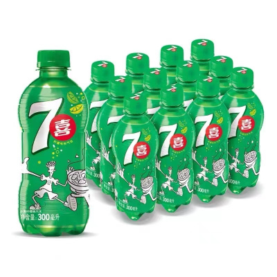 7喜柠檬味碳酸汽水300ml×12瓶小瓶装饮料饮品七喜整箱饮品囤货
