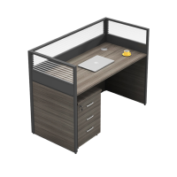 易企采 单人位含柜1240*620*110mm 职员办公桌椅 现代工位 员工桌屏风 卡位卡座