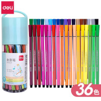 得力(deli)水彩笔套装美术绘画子弹头绚丽多彩可水洗学生水彩笔/绘画笔 盒装颜色随机 36色/桶 6955