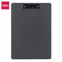 得力(deli)A4书写板夹金属强力夹塑料文件夹多功能写字垫板办公用品64502灰色