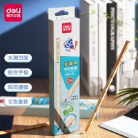 得力(deli)洞洞笔铅笔 12支2B原木三角杆书写铅笔儿童矫姿铅笔 学生练字笔 S952-2B