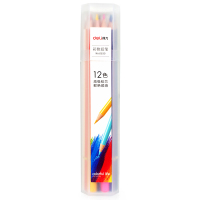 得力(deli)彩色铅笔 彩铅画笔绘画绘图涂色填色 素描笔手绘学生文具 透明桶装彩铅 12色(6530)