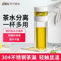 小米有品全格茶水分离泡茶杯双层玻璃杯保温杯男士便携个人专用水杯子361