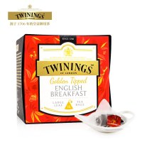 TWININGS英国川宁金毫英式早餐红茶15袋*2盒袋泡茶三角茶包大叶白金