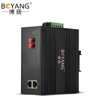 博扬 BY-PG1023S POE工业级光纤收发器 千兆单模双纤1光2电光电转换器 FC接口20公里 含电源