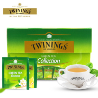 Twinings川宁绿茶精选20袋*2盒伯爵柠檬薄荷茉莉花茶组合袋泡茶叶茶包