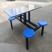 阿斯沃克 食堂餐桌四人位 不锈钢120*60CM@