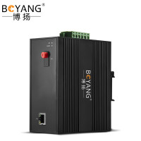 博扬 BY-PG1013A/B POE工业级光纤收发器 千兆单模单纤1光1电光电转换器 FC接口20公里 含电源 一对价