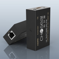 秋叶原(CHOSEAL) HDMI延长器60米转换器 高清网络传输信号放大器 发射器接收器套装 黑