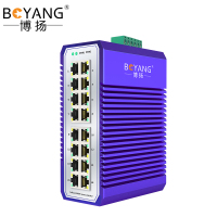 博扬(BOYANG)BY-GG016 工业级以太网交换机 千兆网络16电口非管理型DIN导轨式 含电源适配器