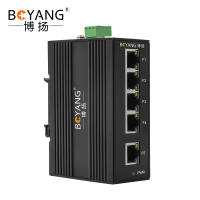 博扬(BOYANG)BY-PF05 带POE工业级以太网交换机 百兆网络5电口非管理型DIN导轨式 含电源适配器