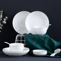富诗梦 自助餐具套装(骨瓷碗100个+勺子100个+盘子100个)
