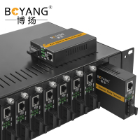 博扬(BOYANG)BY-WF512D 百兆双纤多模光纤收发器 光电转换器 支持14槽机架 防雷SC接口 2公里外置电源
