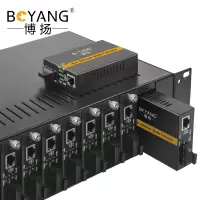博扬 BY-WG850SC千兆双纤多模光纤收发器 光电转换器 支持14槽机架防雷SC接口850波长550米外电一台