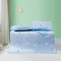 金丝莉(kintheri)金银花冰丝席 套装 蓝色180*198cm