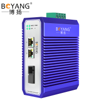 博扬 BY-GG102A/B工业级光纤收发器 千兆一光二电单模单纤以太网交换机 SC接口25公里DC12~54V