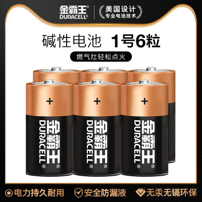 金霸王(Duracell) 1号电池 6粒 一号电池 燃气灶电 数码电池 适用天然气电热水器液化气燃煤气灶炉手电筒收音机