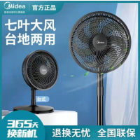 美的(Midea)电风扇 落地扇台立两用款家用大风力节能广角摇头电扇七叶机械款SAF30AB