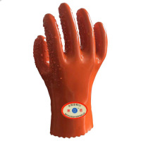 東蓓东蓓浸塑止滑手套027均码长27cm红色内层化纤针织布外层PVC防滑粒子防滑耐油耐酸碱 (10副)手套