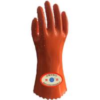 東蓓东蓓浸塑止滑手套035均码长35cm红色内层化纤针织布外层PVC防滑粒子防滑耐油耐酸碱 (10副)手套