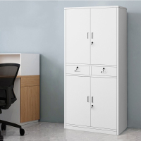 绵冠文件柜铁皮柜办公柜钢制资料储物档案凭证上下 铁门中二斗柜