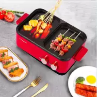 HYUNDAI家用多功能双锅分区独立温控料理锅 一体电烤锅 QC-FG1647
