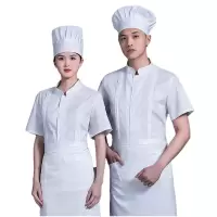 锐步(REEBOK)厨师服套装上衣+围裙+帽子 白色