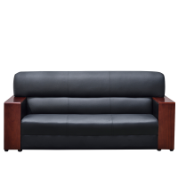 易企采 三人位加厚西皮 办公沙发简约现代商务会客办公室接待室沙发茶几组合