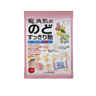 龙角散 草本夹心润喉糖 水蜜桃味80G 新旧版随机发货