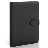 得力(deli)3151 皮面本办公用品 活页记事本-25k-210*145mm-100张(黑) 5本装