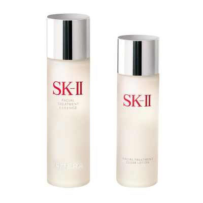 [专柜正品,礼盒装]SK-II护肤套装神仙水230ml+清莹露160ml送礼优选