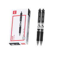得力(deli) S01按动中性笔签字笔 0.5mm子弹头经典办公水笔 弹簧头 黑色 12支/盒 3盒/组