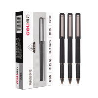 得力(deli) S35 中性笔签字笔 0.7mm子弹头 黑色 12支/盒 3盒/单位:组